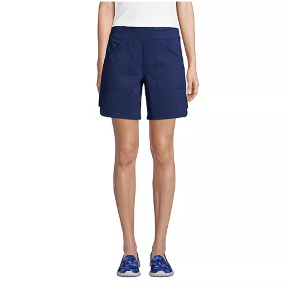 Lands' End Women's Active Pocket Shorts - Navy Blue